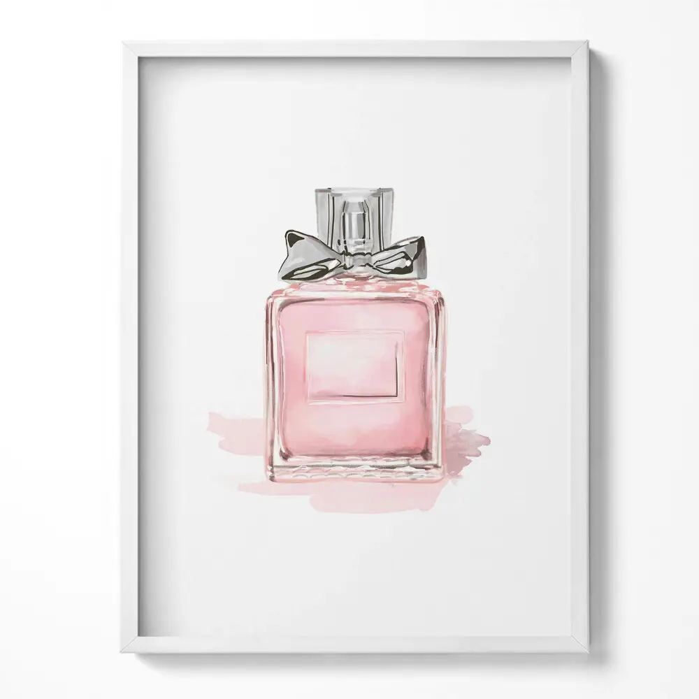 Obraz v ráme Ružový parfum s mašľou