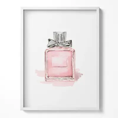 Obraz v ráme Ružový parfum s mašľou