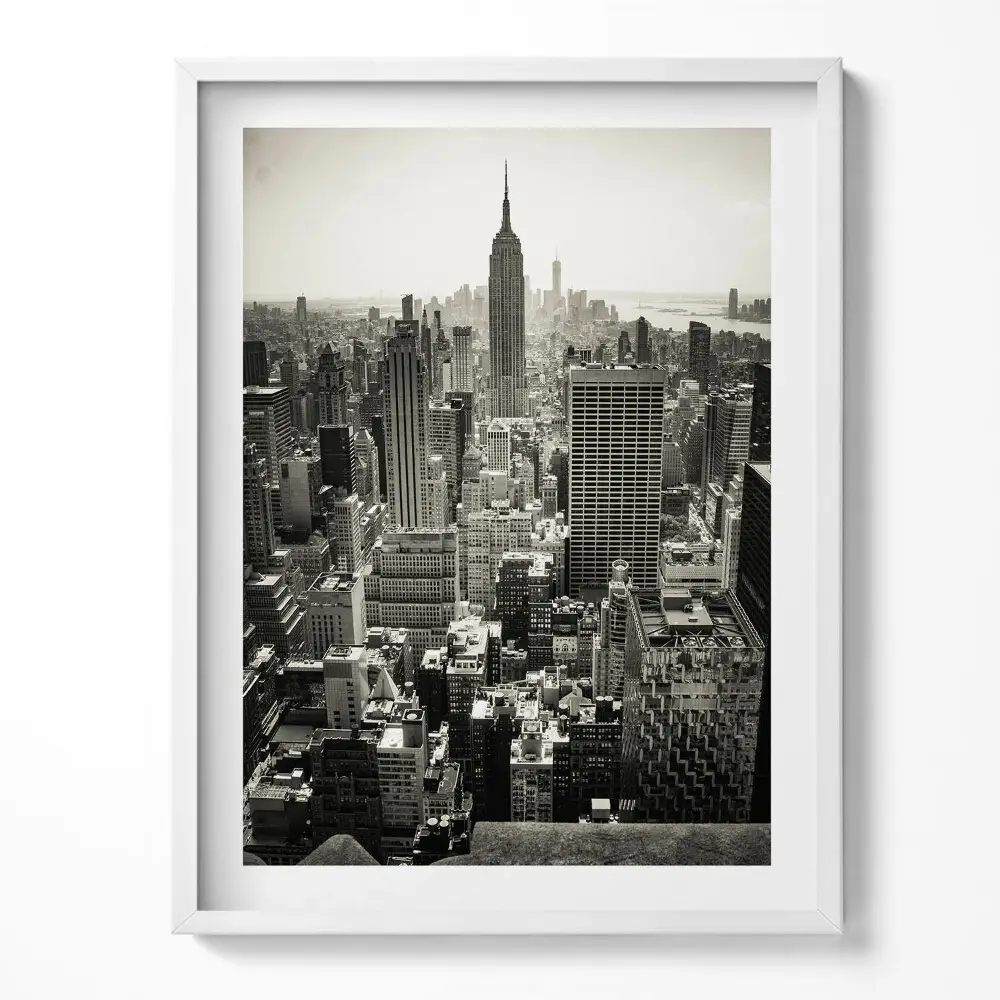 Obraz v ráme Čiernobiely pohľad na New York