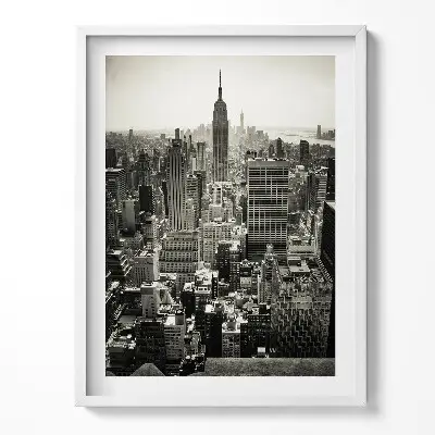 Obraz v ráme Čiernobiely pohľad na New York