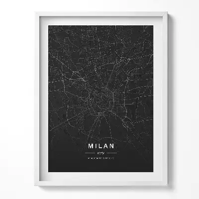 Obraz v ráme Mapa mesta Miláno Taliansko