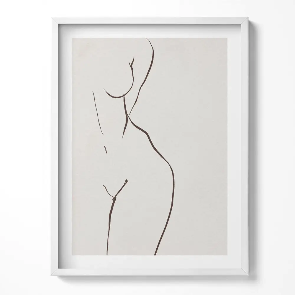 Obraz v ráme Lineart ženská silueta
