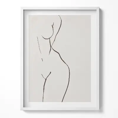 Obraz v ráme Lineart ženská silueta