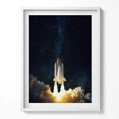 Obraz v ráme Raketa štartujúca do vesmíru