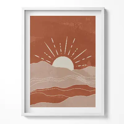 Obraz v ráme Ilustrácia vychádzajúceho slnka