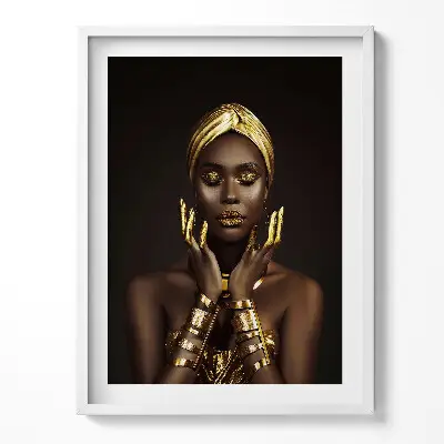 Obraz v ráme Portrét africkej ženy v zlate