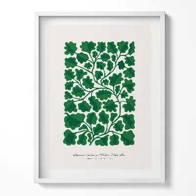 Obraz v ráme s ilustráciou rastlín a kvetov