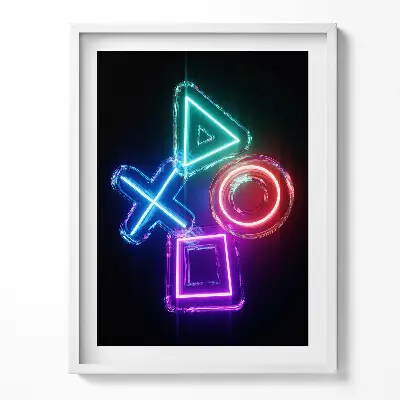 Obraz v ráme Hráčske symboly so znakmi na ovládacom paneli