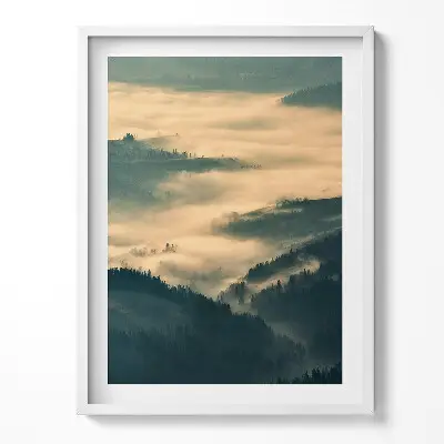 Obraz v ráme Horská krajina v hmle