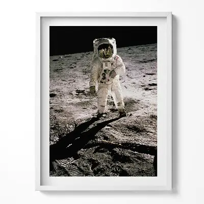 Obraz v ráme Prvý človek na Mesiaci fotografia NASA