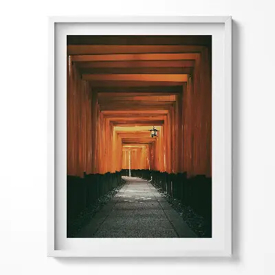 Obraz v ráme Tradičná cesta cez bránu torii