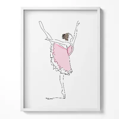 Obraz v ráme Čiarová grafika tancujúcej baleríny