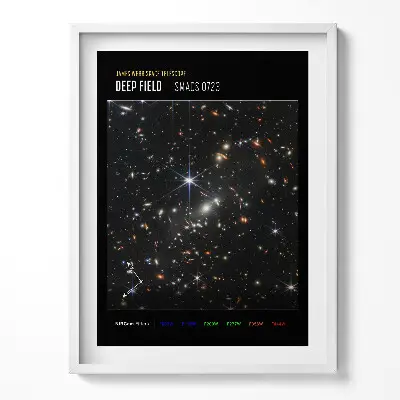 Plagát NASA s vesmírnou fotografiou v ráme