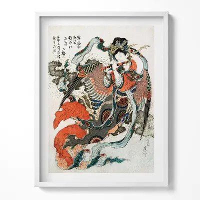 Obraz v ráme s ilustráciou japonskej ženy