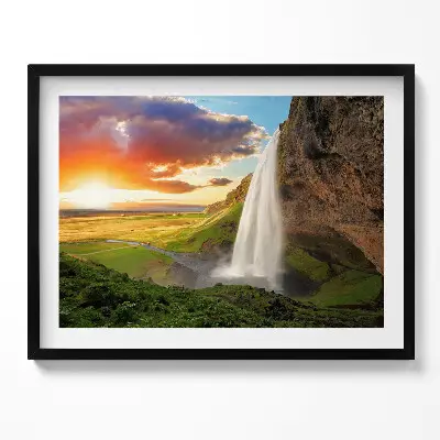 Obraz s rámom Vodopád na Islande