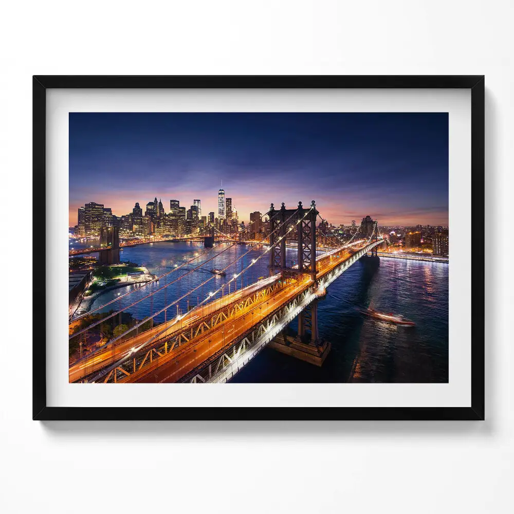 Obraz s rámom New York západ slnka nad Manhattanom