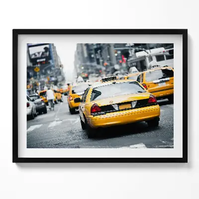 Obraz s rámom Newyorské taxíky v dopravnej zápche