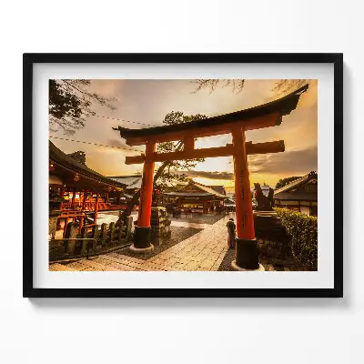Obraz s rámom Japonská brána a ázijská architektúra