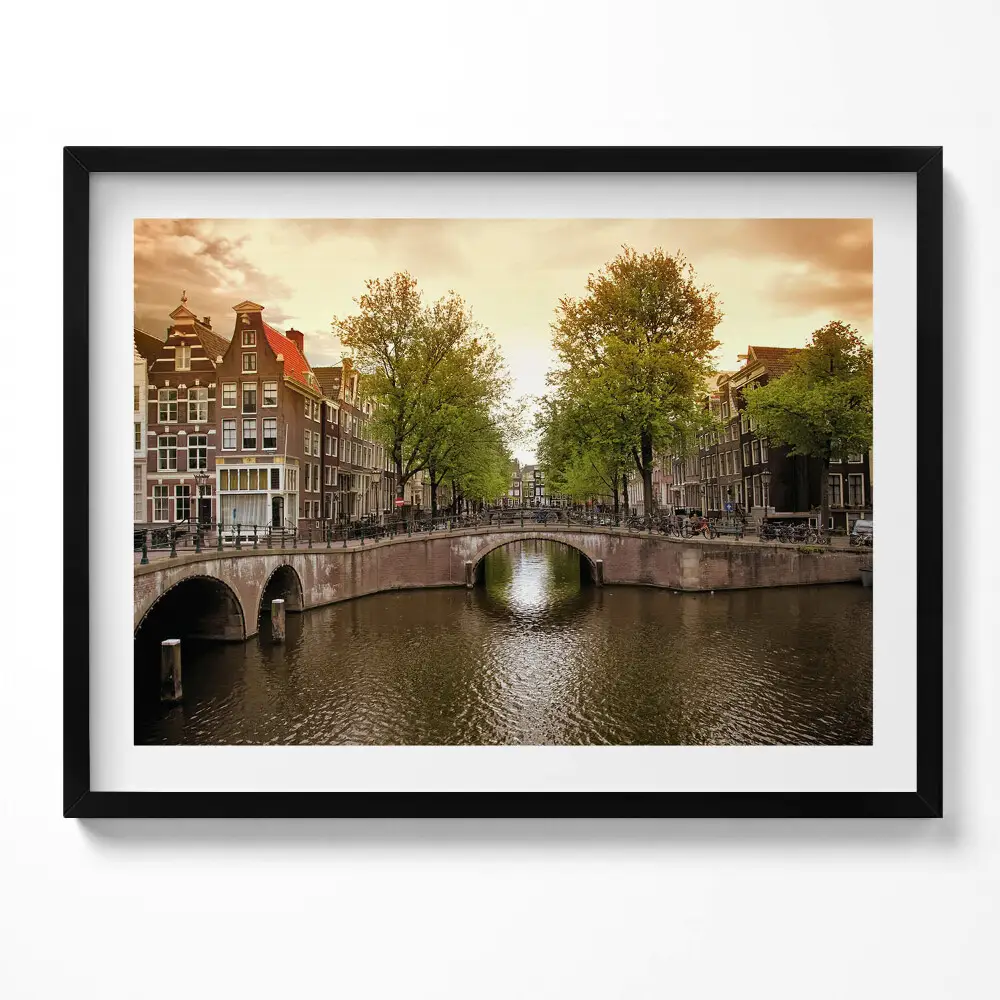 Obraz v ráme Kanály v centre Amsterdamu