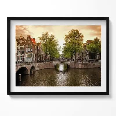 Obraz v ráme Kanály v centre Amsterdamu