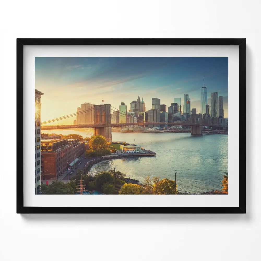 Obraz v ráme New York Manhattan Brooklynský most