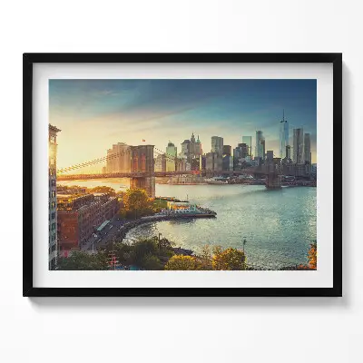 Obraz v ráme New York Manhattan Brooklynský most