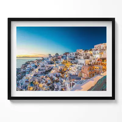 Obraz v ráme Západ slnka na Santorini