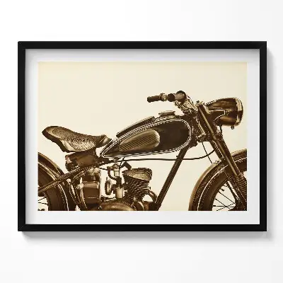Obraz s rámom Retro sépia historický motocykel
