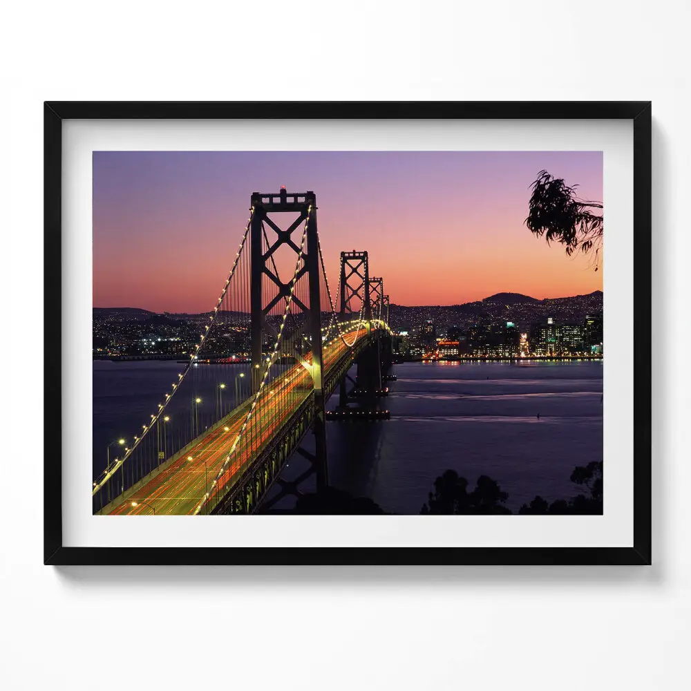 Obraz v ráme Most San Francisco pri západe slnka