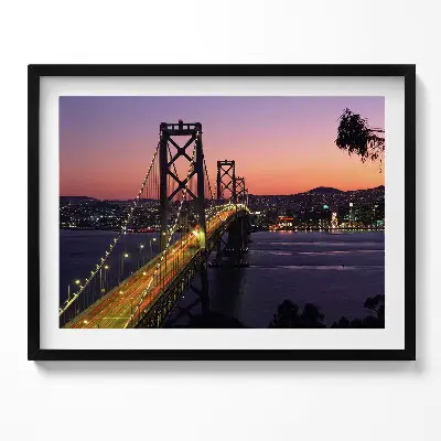 Obraz v ráme Most San Francisco pri západe slnka