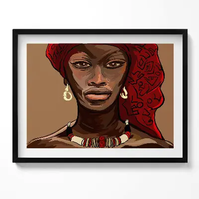 Obraz s rámom Maľba africkej ženy