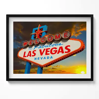 Obraz v ráme Las Vegas pri západe slnka