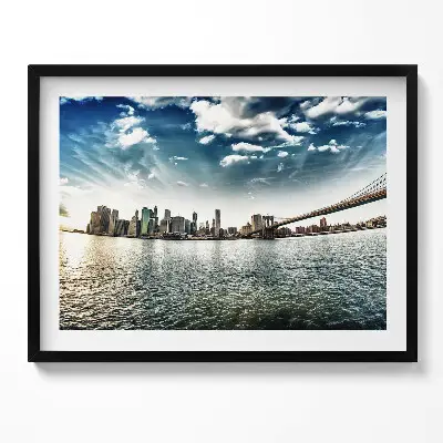Obraz s rámom Mesto a Brooklynský most