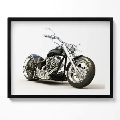 Obraz s rámom Čierny motocykel