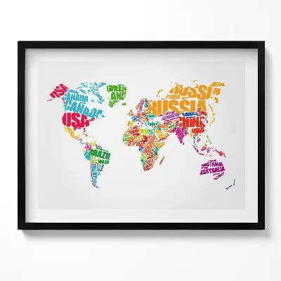 Obraz s rámom Mapa sveta