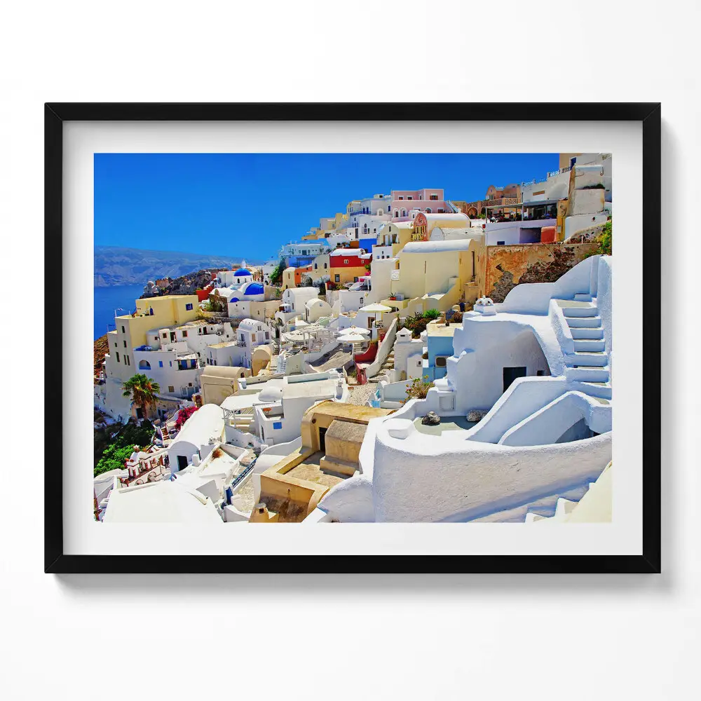 Obraz s rámom Grécko Santorini
