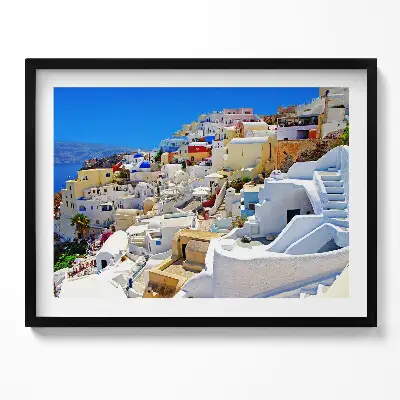 Obraz s rámom Grécko Santorini