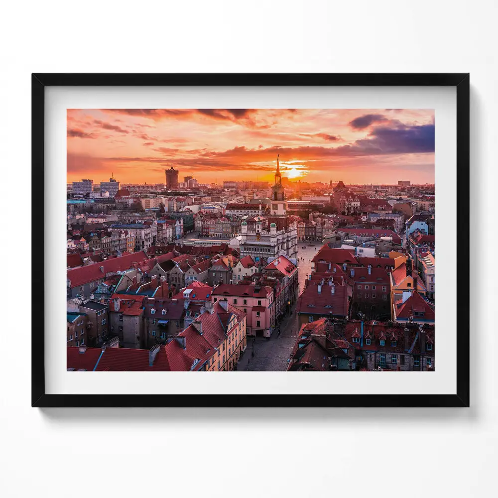Obraz s rámom panoráma mesta Poznaň