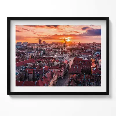 Obraz s rámom panoráma mesta Poznaň