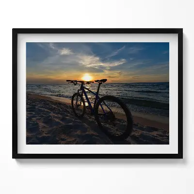 Obraz s rámom Bicykel pri Baltskom mori