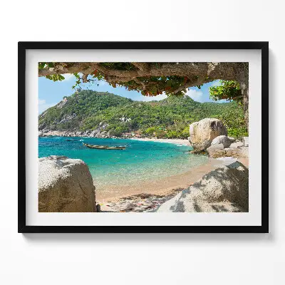 Obraz s rámom Výhľad na more Koh Tao Thajsko