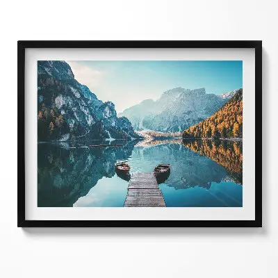 Obraz s rámom Lode na jazere