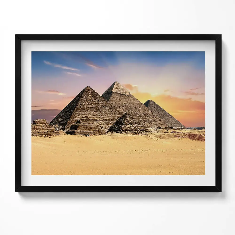 Obraz s rámom Egyptské pyramídy v púšti