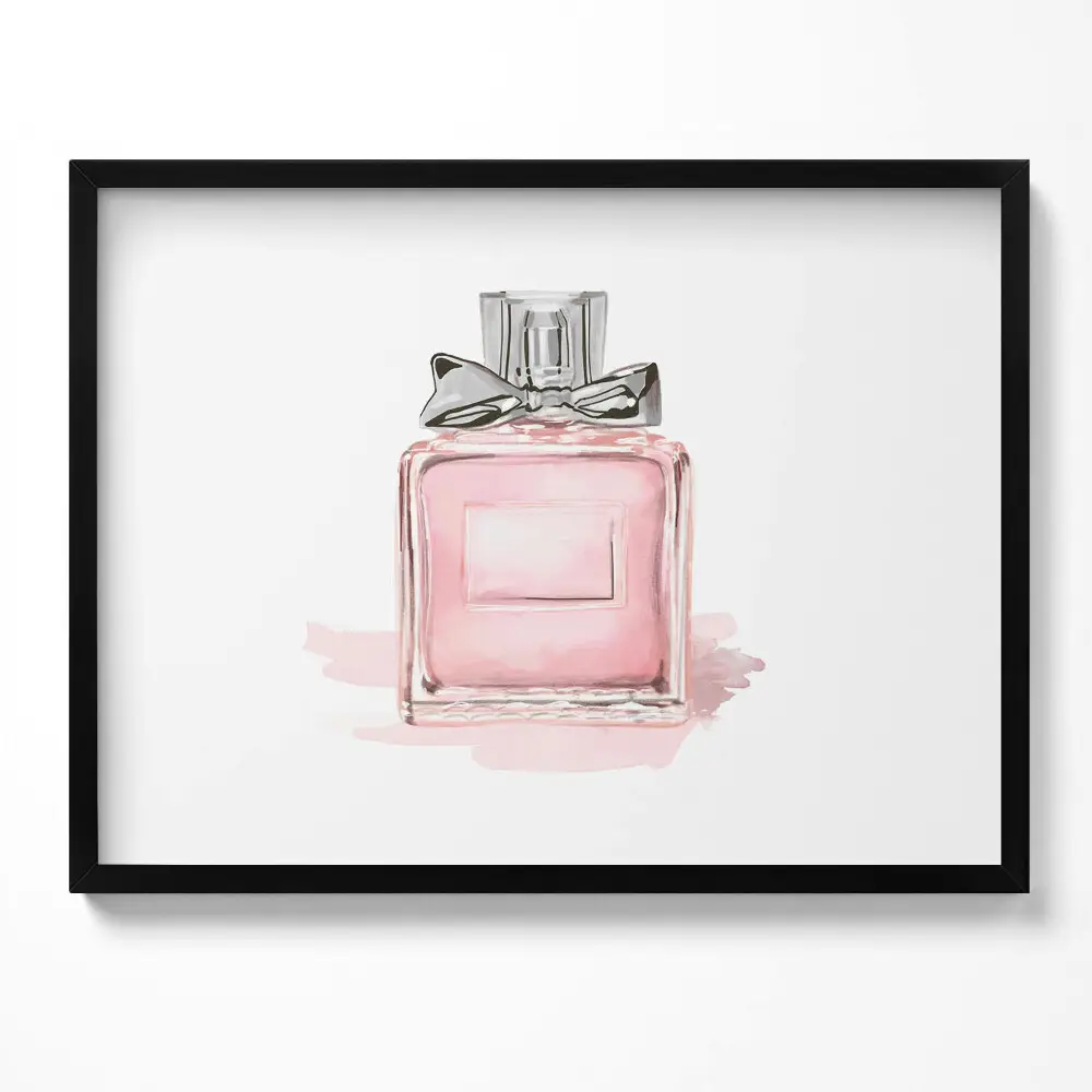 Obraz s rámom Ružový parfum s mašľou