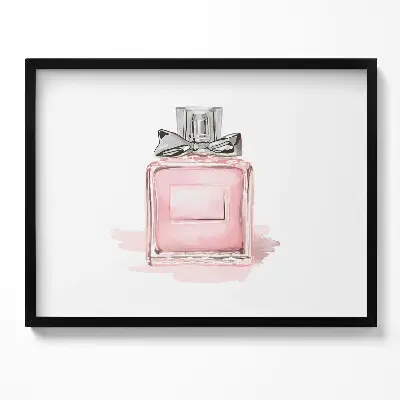 Obraz s rámom Ružový parfum s mašľou
