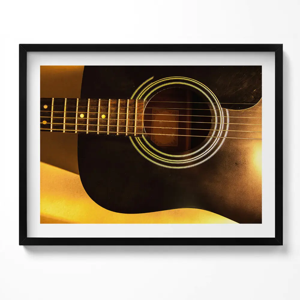 Obraz v ráme Čierna gitara