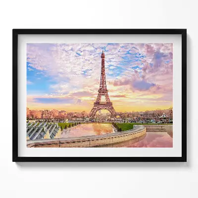 Obraz s rámom Romantický výhľad na Eiffelovu vežu v Paríži