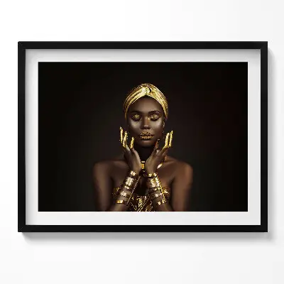 Obraz s rámom Portrét africkej ženy v zlate