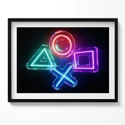 Obraz v ráme Hráčske symboly so znakmi na ovládacom paneli