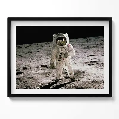 Obraz s rámom Prvý človek na Mesiaci fotografia NASA